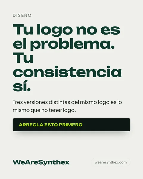 Post: your logo is not the problem, your consistency is. See it on Instagram.
